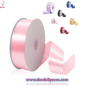 Paquete con 6 Rollos de Liston Satinado 2.5 cm de ancho x 24  metros en color como en foto