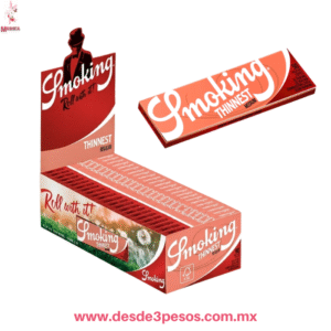 Papel para Liar Ultrafino  natural Smoking THINNEST  sobre con 50 hojas 8 x 4.5cm.