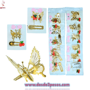 Blister de Mariposa y Cuca de Metal con figura Cereza 6 x 4 y 6 x 2 cm. 25J-32