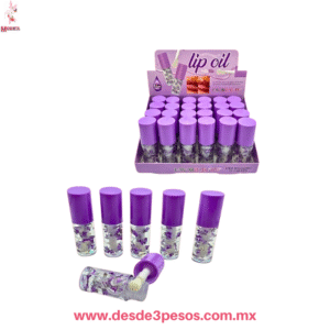 Brillo Labial Natural FAVOR BEAUTY con destellos de figura labubu 7 x 2 cm. Caja con 24 pza. precio por 1 pza.