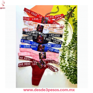 Tangas doble resorte LOVE XOXO unitalla en colores