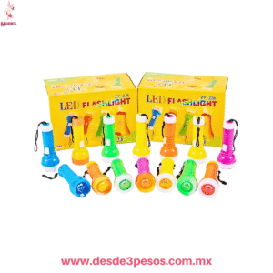 Caja con 24 Lampara con Luz Led 11cm Ya incluye Pilas, en Colores