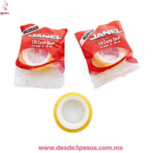 Bolsa con 50 piezas de Cinta Adhesiva Transparente Marca Janel 12mm X 10 m