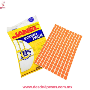 Etiquetas Adhesivas en color Naranja 0913 7 Planillas con 180 C/u