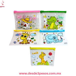 Lapicera de Hule con Red y diseñada figuras de Animales 17 x 21 cm. XLE-3