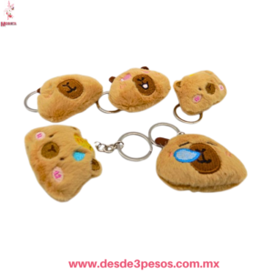Llavero Capibara de Peluche 4 modelos diferentes 7 x 4 cm. 5B-103