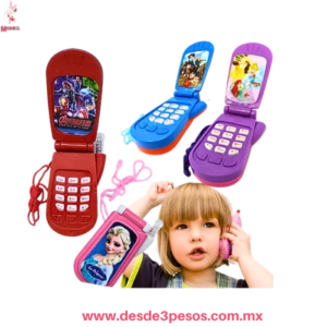 Celular Musical  Infantil  Con Pila Incluida y Cuerda Para Colgar 14cm. AA-1147