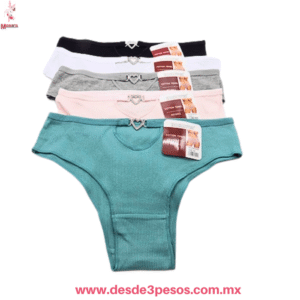 Panty  Algodón con detalle Corazon al  frente en talla Juvenil 14- 18 y colores surtidos DH2459