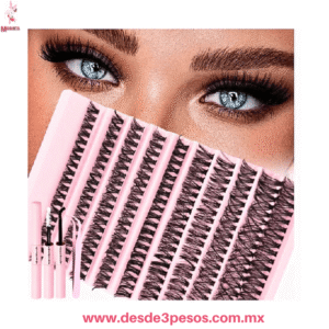 Pestañas Postizas 3D BEAUTY  En Grupo Seminaturales Con Pegamento Y Pinzas Caja Mariposa 200 grupos 15 x 15 cm.