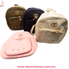 Mochila ViniPiel de Durazno 2 Diviciones  detalles al frente y correas delgadas 23 x 25 cm. - Foto 1