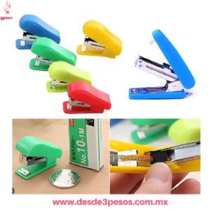 Mini Engrapadora incluye caja de grapas No.10-1M 6 x 3 cm. Bolsa con 12 pza. pw-001-1