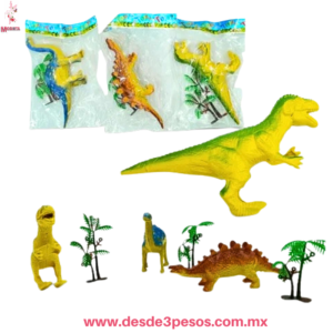 Figuras de Dinosario y palmera de plastico varean los modelos  16 x 7 cm. YO-098