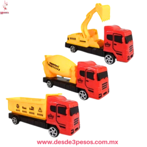 Camiones de Construccion 3 Modelos Diferentes de plastico 14 x 8 cm. YO-288