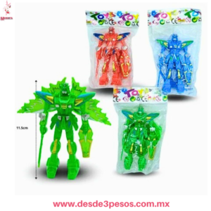 Robot de plastico en colores 13 x 9 cm. En bolsita individual YO-990-1