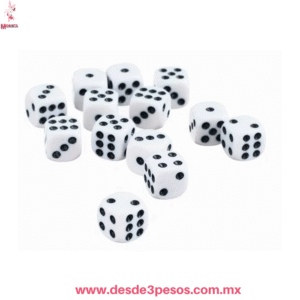 Dado de Plastico en color blanco 2cm