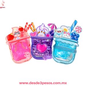 Sobre de Slime Frutal Cristal en colores con glitter 18 x 14 cm.