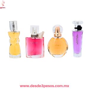 Set de 4 Perfumes para Dama La vita e bella 25 y 30 ml aromas frutales florales y cítricos L-388