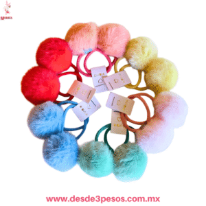 Carton con Coletero Pompon en colores 16 cm  de largo 25R-6