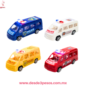 Camion Policia de plastico en Colores 15 x 6 cm. En bolsita individual