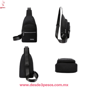 Bolsa Cruzada para Hombre Tipo Lona  3 diviciones con cierre  en colores 30 x 21 cm