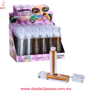 Sombra FAVOR BEAUTY liquida de ojos metálica brillante alto pigmento 11 X 3 cm caja con 24 pza. precio por 1 pza. EB7152