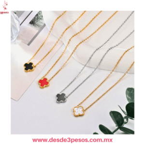 Cadena dorada  y Dije Trebol en colores, puede cambiar la presentacion 25 cm de largo