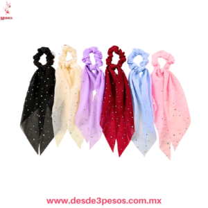 Coletero o Liga  para el cabello decorado con Pedreria en varios modelos 27 cm. De largo PJ-16