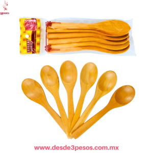 Bolsa con 6 Cucharas Soperas de Bambú 17 x 4 cm