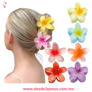 Bolsa con 12 Pinza en forma de Flor de plastico en colores 8 x 8cm ZY-203