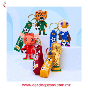 Llavero de Mascotas Mundialistas Futbol 2026 10 x 6 cm UQJ030-183