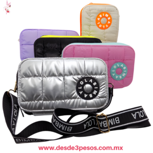 Bolso crossbody con cierre neon cuenta con 2 Diviciones Tarjetero y Correa Ancha 21 x 13 cm. H-1034