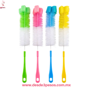 Cepillo para lavar mamilas y vasos con Esponja y mango de Plastico 40cm