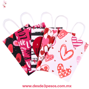 Paquete con 12 Bolsas CHICAS  de Papel kraft decoradas en varias figuras  22 x 16 cm  LPD-1