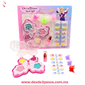 Blister Sombra Mariposa 10 x 9 cm  4 tonos y aplicador Labial 3 mariposas y blister uñas LIN-78-1