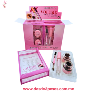 kit de cejas FAVOR BEAUTY Incluye Cepillo duo, Gel y dos Pomadas Café Claro y Café Obscuro 15 X 10.5 cm EB7233