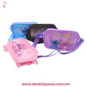 Bolsa de Plastico Infantil de Stitch y Angela Varios colores 23 x 14 cm. N-534