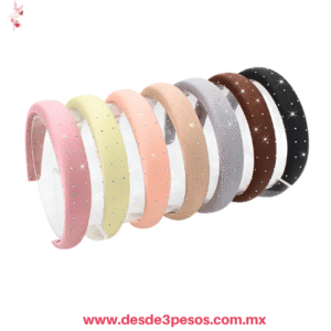 Diadema de peluche en colores con Adorno de Cristales Brillantes  17 x 14 cm MC26-A63