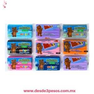 Bolsa con 5 barras de plastilina Makyco en varios colores 12 x 7cm.