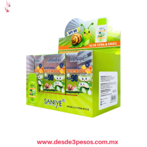 Bloqueador solar Saniye con aloe vera y baba de caracol, protección SPF 90 y tiene una fórmula a prueba de agua 100 ML modelo R1318 13 X 7.5 cm