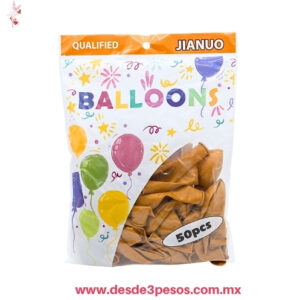 Bolsa con 50 za. De Globos de látex  en color Mostaza # 5 YON-440-3