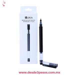 Caja con 10 Bolígrafo Neutro de tinta negra con punta de bala de 0.5 mm de la marca 1Hora, modelo YCL033