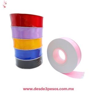 Paquete con 6 Rollos de liston satinado decorativo de múltiples colores 2.5 de ancho x 25 metros de largo X-700-1