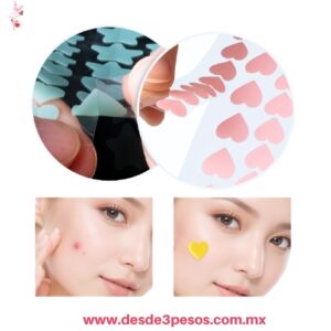 Calcomania con 40 Parches para el acne decorativas diseñadas para proteger y tratar las imperfecciones, planilla 10 x 7 cm. 26E-82