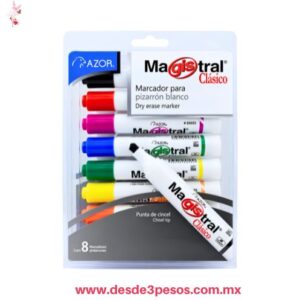 Magistral, Marcador para Pizarron Blanco 8 Pzas.
