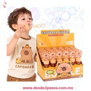 Burbuja de agua en tubo con figura en tapa en forma de CAPIBARA 15 X 4 cm. PPS-182