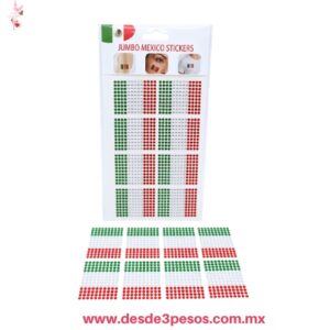Stickers de piedras acrílicas con diseño de la bandera de México 8 banderas con 130 pza, HX-2431