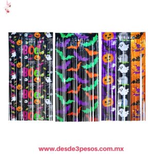 Cortina de Flecos metálicos para fiestas con motivos de Halloween 2 Metros de largo por 1 de Ancho X-913-1