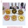 Paquete con 12 Pinzas en forma de flor con bordes dorados y centro texturizado en varios colores 7 X 8 cm QHP-FA283 - Foto 2