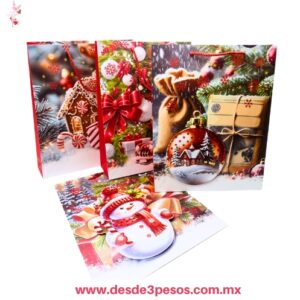 Paquete con 12 Bolsas Navideñas Extra Grande 44 x 32 cm. X-772