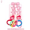 Set de accesorios infantiles contiene pasadores en forma de estrella, mini pinzas  y ligas elásticas de colores 12 pza. 26G-100 - Foto 2